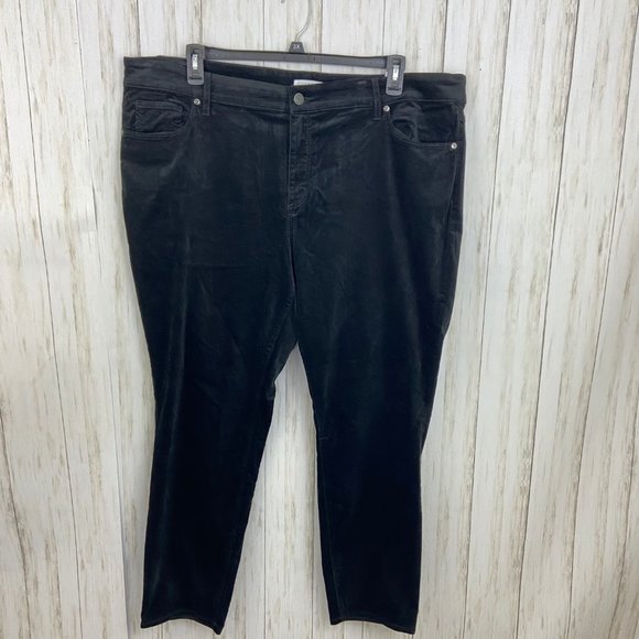 Loft Plus Size Black Velvet Skinny Jeans - Picture 3 of 6